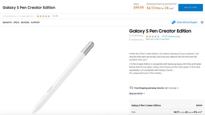 Giá bán của S Pen Creator Edition khá cao so với những tính năng mà nó đem lại