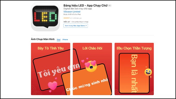 Bảng hiệu LED - App Chạy Chữ