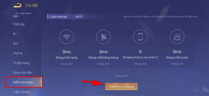 Kiểm tra kết nối, tốc độ mạng