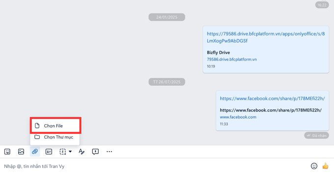 Gửi file Excel qua Zalo từ máy tính dễ dàng