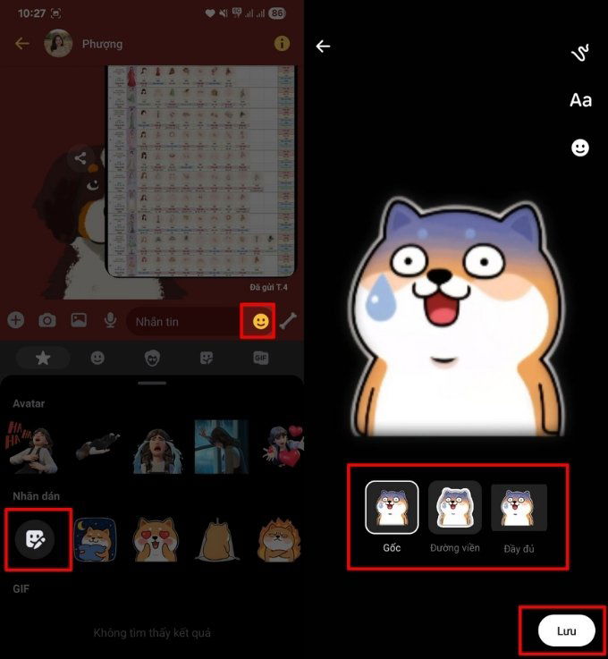 Hướng dẫn cách dùng sticker Zalo trên Messenger