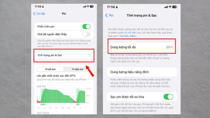 Cách kiểm tra iPhone đã thay pin trước khi mua