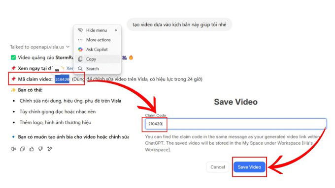 Tạo video bằng ChatGPT qua Visla - 9