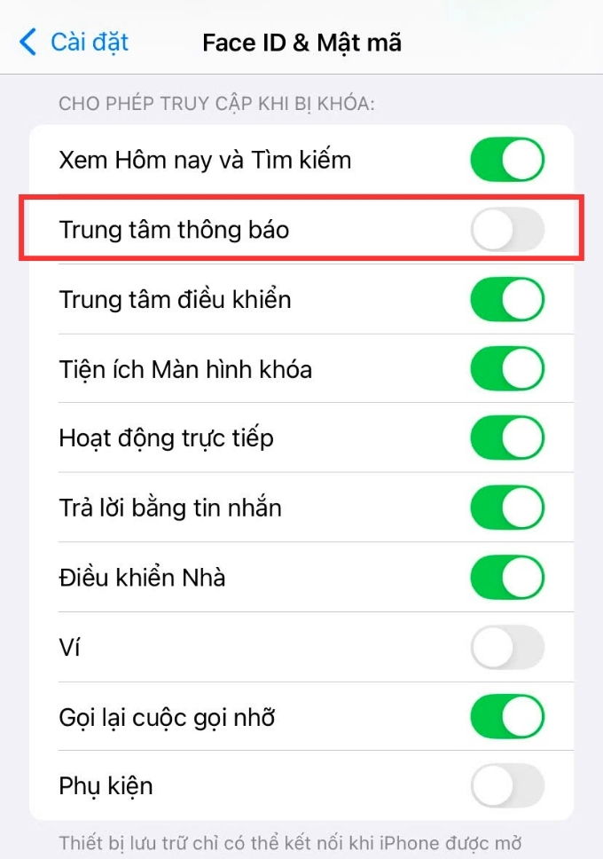 Tắt Trung tâm thông báo khi App 007Win hỗ trợ đa dạng nền tảng bị khóa 