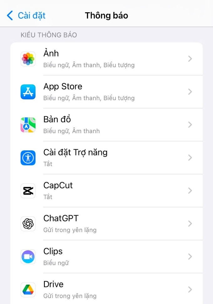 Tắt thông báo từng ứng dụng trên App 007Win hỗ trợ đa dạng nền tảng khóa iPhone