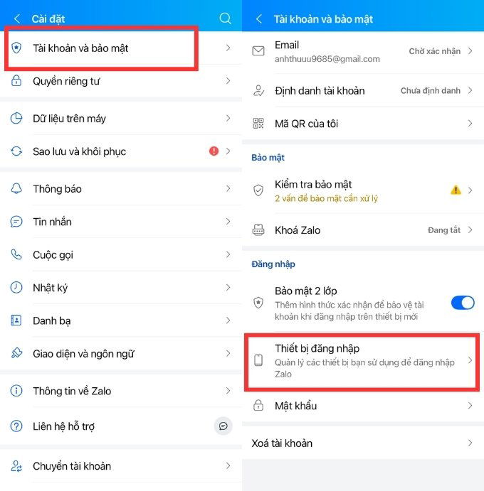 Cách xem lịch sử truy cập và đăng xuất Zalo từ xa