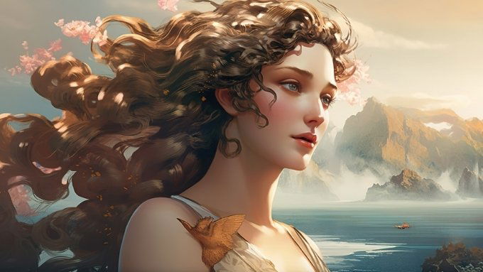 Hình nền nữ thần Aphrodite trên máy tính
