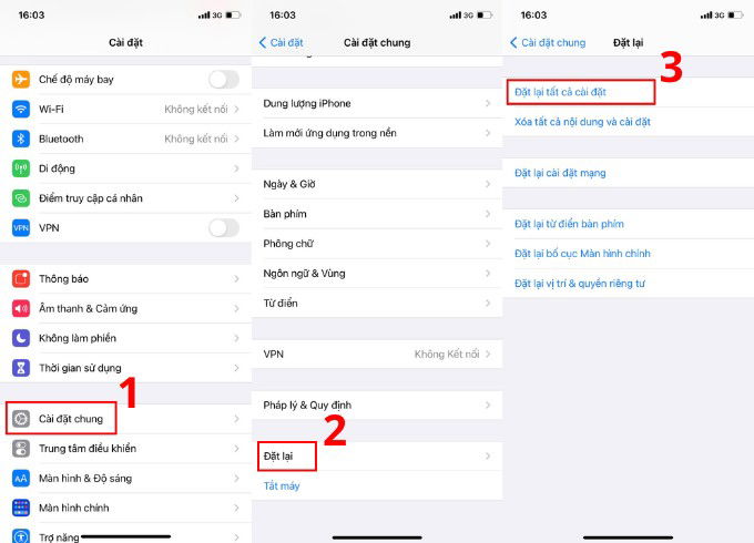 Reset cài đặt để làm mới iPhone