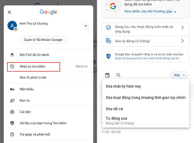 Cách xóa lịch sử tìm kiếm trong Google trên iPhone