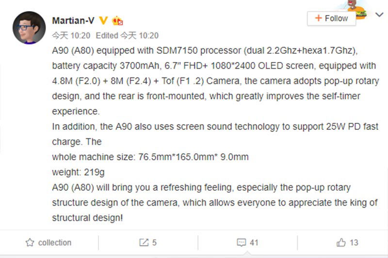 Galaxy A90 lộ diện toàn bộ thông số cấu hình trước ngày ra mắt