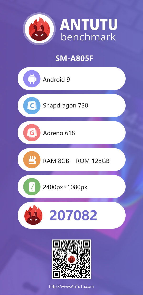 Galaxy A80 lộ điểm hiệu năng ấn tượng trên AnTuTu với chip Snapdragon 730