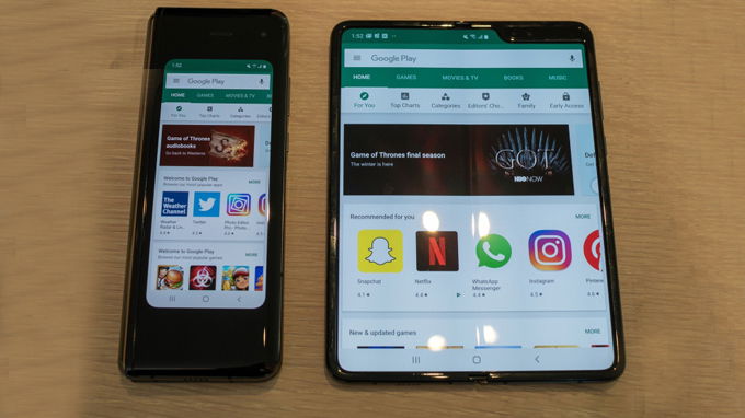 Màn hình gập trên Galaxy Fold có tỷ lệ giữa 2 màn hình không đều nhau