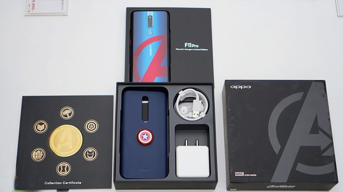 Mua Oppo F11 Pro Avengers Edition bạn sẽ được tặng kèm theo ốp lưng captain America