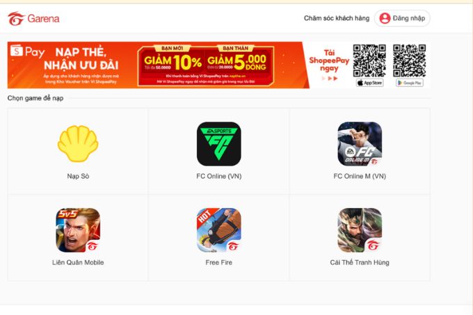 Cách Nạp Thẻ Game Trên Shopee
