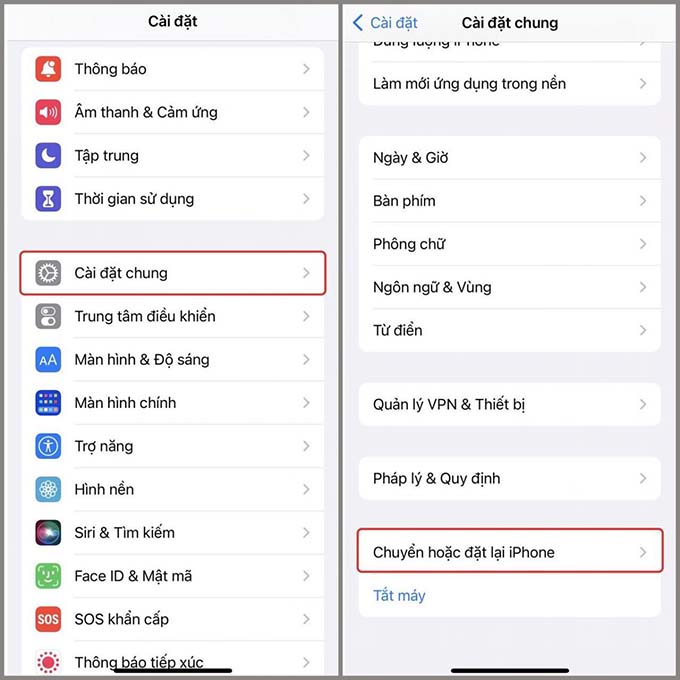 Khôi phục cài đặt gốc để chuẩn bị cho iPhone mới
