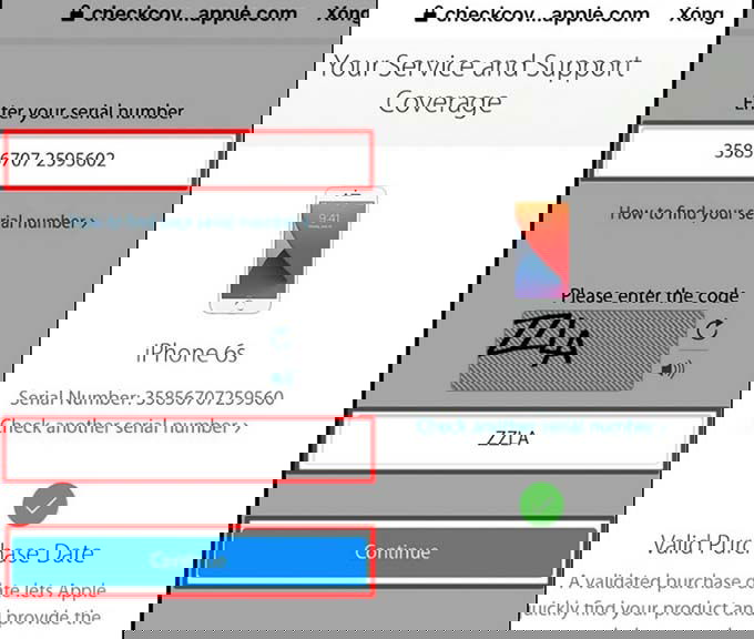 Kiểm tra iPhone chính hãng bằng website Check Coverage