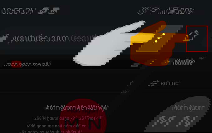 Chọn biểu tượng 3 chấm và bật chế độ trang web máy tính