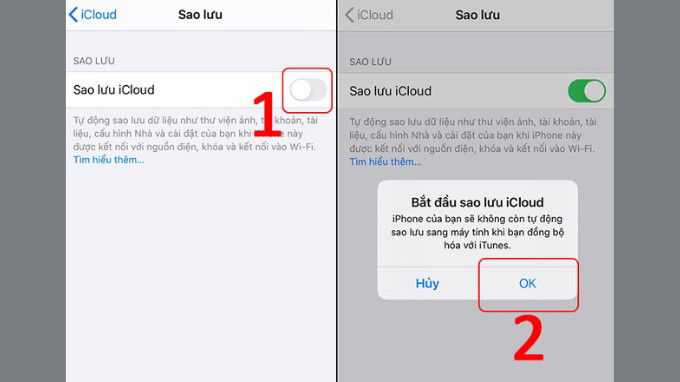 Sao lưu dữ liệu trên iPhone cũ