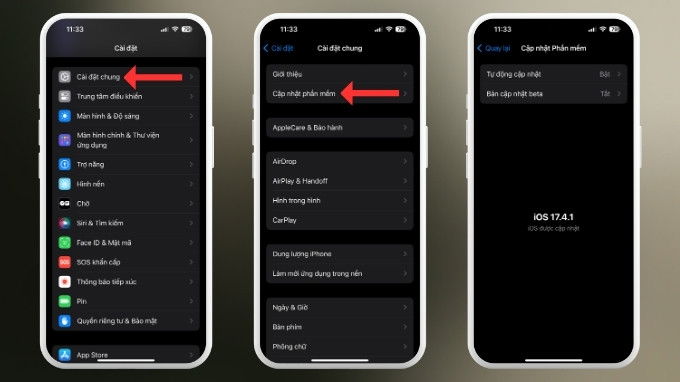 Cập nhật phiên bản iOS mới hơn