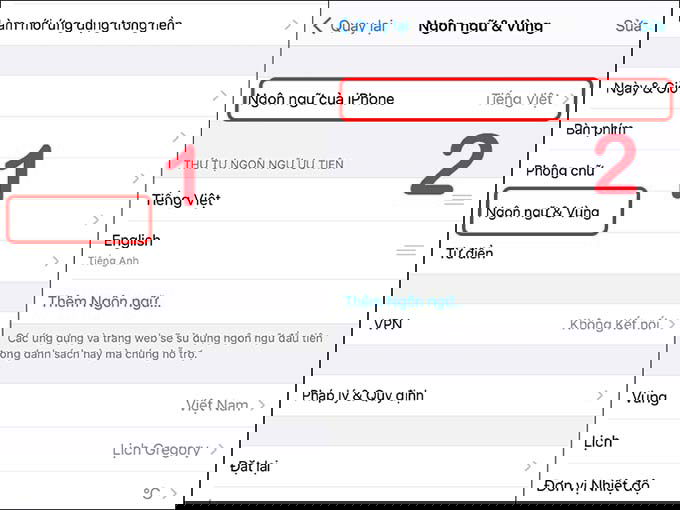 Cách thiết lập ngôn ngữ Tiếng Việt