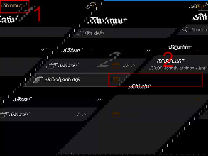 Cách khôi phục ghi chú đã xóa trên iPhone bằng ứng dụng Ghi chú