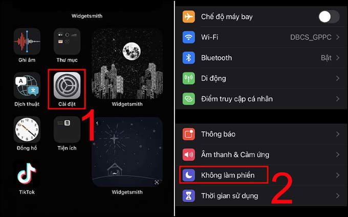 Tắt chế độ không làm phiền trên iPhone