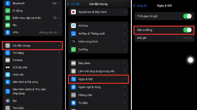 Cách chỉnh giờ trên iPhone tự động