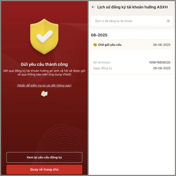 Bước 4: Gửi thông tin và chờ xác nhận
