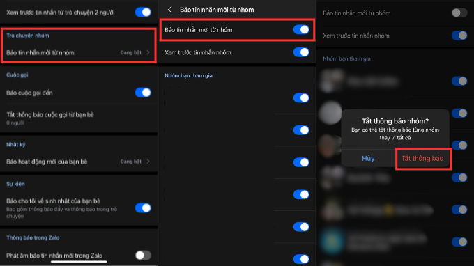 Cách tắt thông báo tin nhắn Zalo từ tất cả mọi người