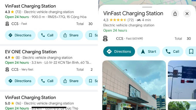 Cách tìm trạm sạc xe điện trên Google Maps