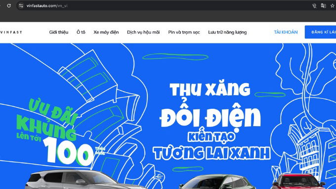 Tìm trạm sạc xe điện trên website