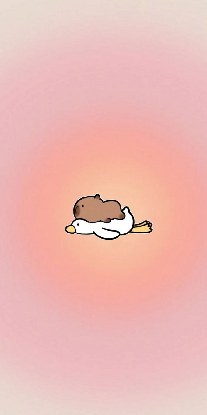Hình nền Capybara màu hồng