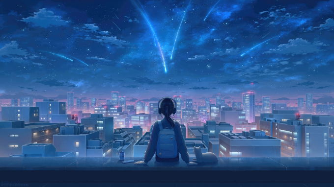 Hình nền macOS 26 chủ đề anime/hoạt hình