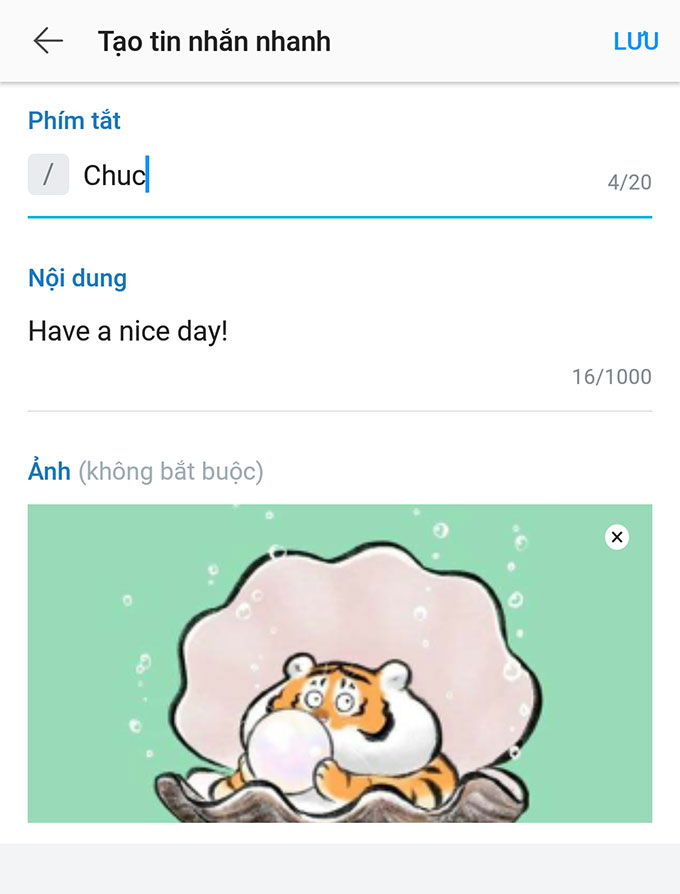 Cách thiết lập và sử dụng Tin nhắn nhanh trên Zalo vô cùng tiện lợi. Bước 4