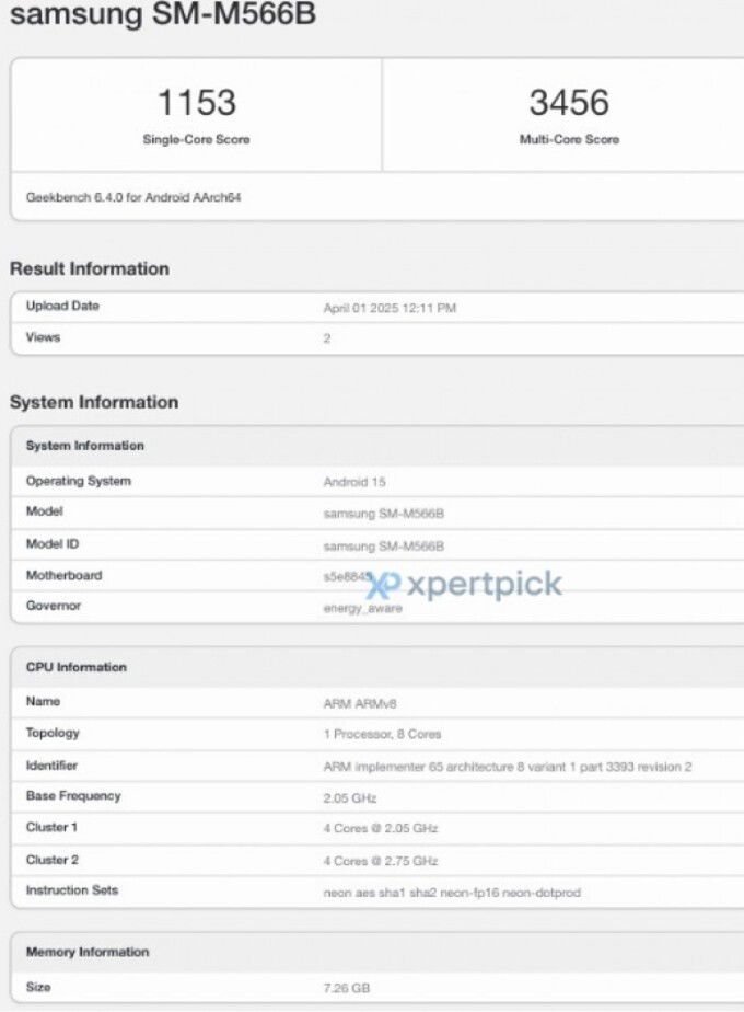 007Win nhà cái Galaxy M56 xuất hiện trên Geekbench