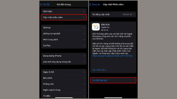 Cập nhật hệ điều hành iOS mới nhất