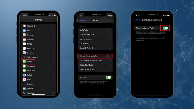 Các bước chặn cuộc gọi spam với chế độ Silence Unknown Callers