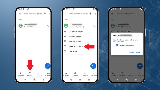 Các bước chặn cuộc gọi spam trong lịch sử cuộc gọi