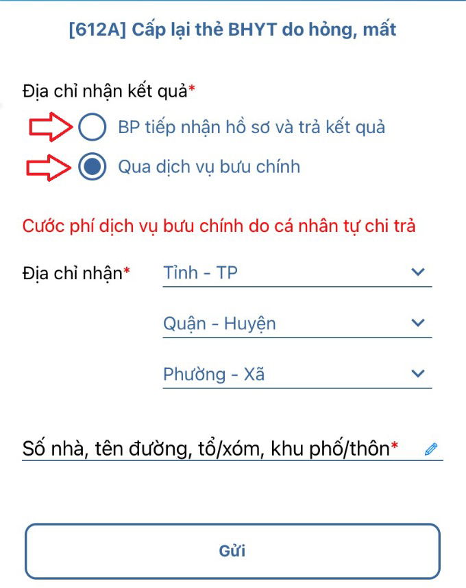 Bước 4 làm lại thẻ BHYT qua ứng dụng VssID