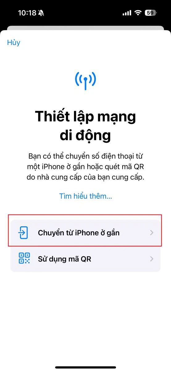 Cách chuyển eSIM từ smartphone cũ sang