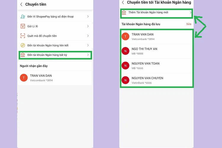 Cách rút tiền từ ShopeePay về tài khoản ngân hàng không liên kết
