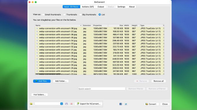 Chuyển WEBP sang JPG bằng phần mềm XnConvert