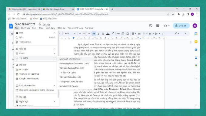 Bước 4 chuyển file PDF sang Word bằng Google Docs