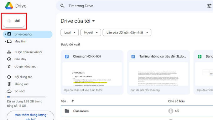 Bước 1 của cách chèn file Word vào Google Sheets 