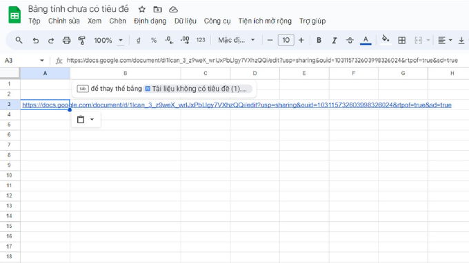 Bước 7 của cách chèn file Word vào Google Sheets 