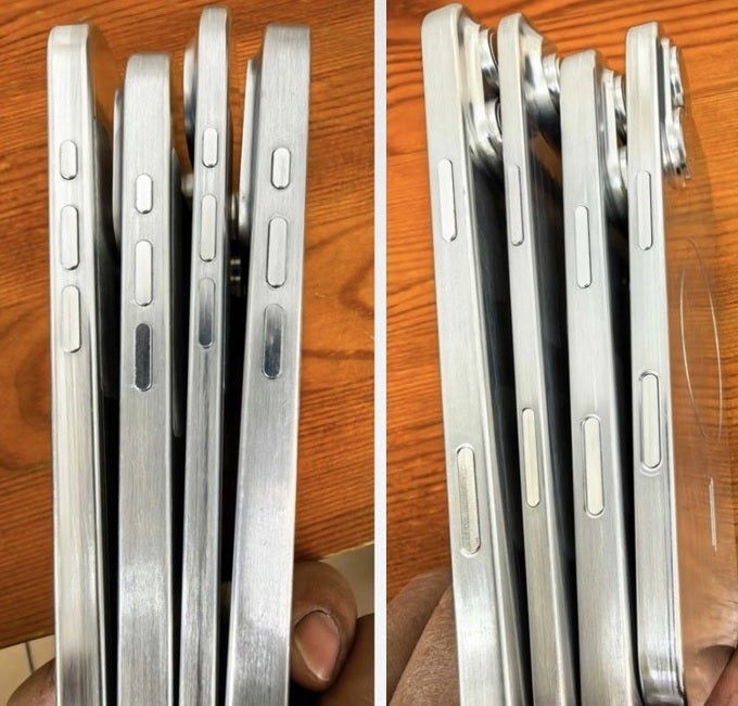 Ảnh mặt ngang khung kim loại iPhone 17
