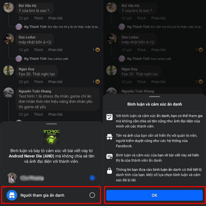 Hướng dẫn cách bình luận ẩn danh trên Facebook