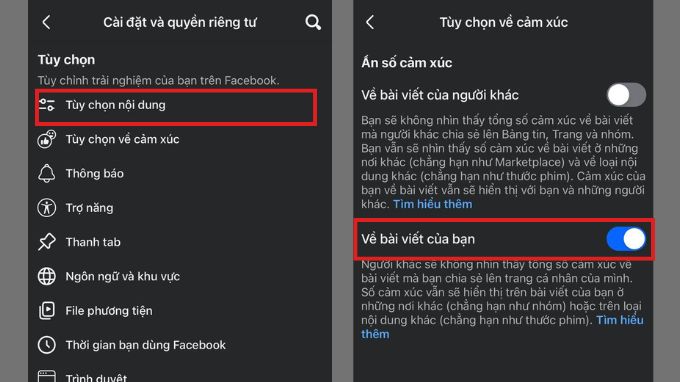 Bật tính năng ẩn like trên Facebook