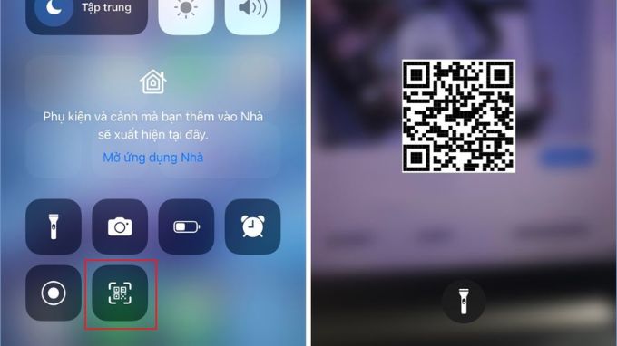 Cách quét mã QR trên iPhone qua Trung tâm điều khiển