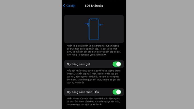 Cài đặt cuộc gọi khẩn cấp trên iPhone